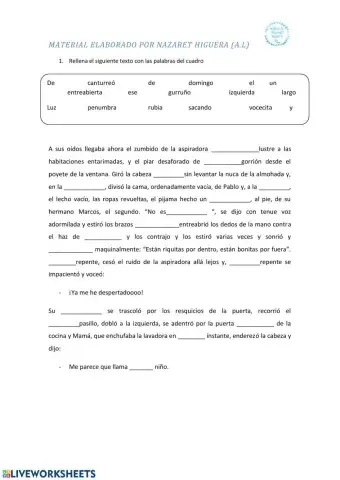 Completar texto con palabras 4