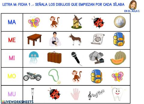 Letra m: ficha 1