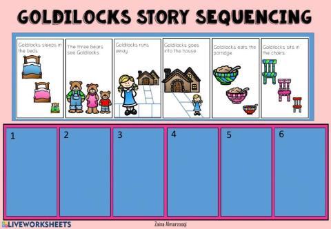 Goldilocks story sequencing