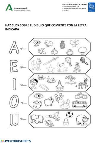 Identificación de vocales