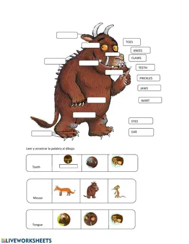 The Gruffalo: parts of the body-animals