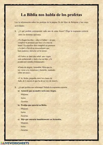 La Biblia nos habla de los profetas 6º