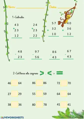 Sumes-restes-signes -,-