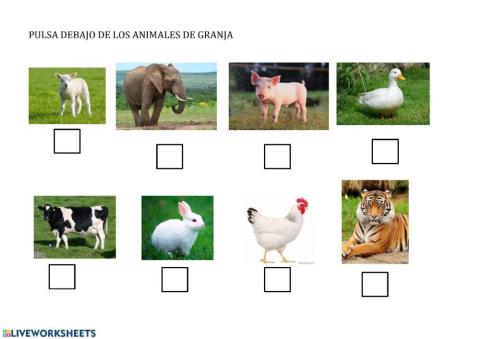 SEÑALA ANIMALES DE GRANJA