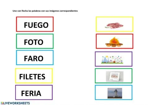 Une con flecha palabras