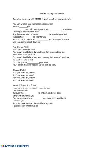 Song: Don't you want me