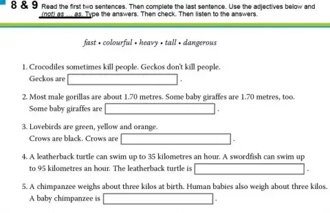 Comparative adjectives - not as...as