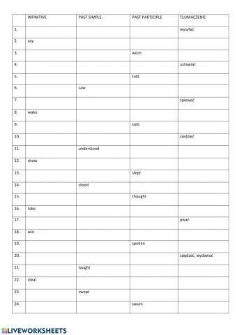 Irregular verbs part 3