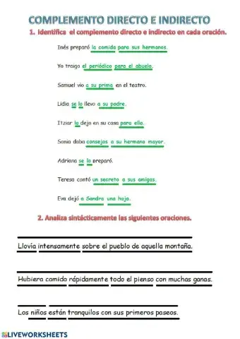 Complemento directo-indirecto-sintáxis
