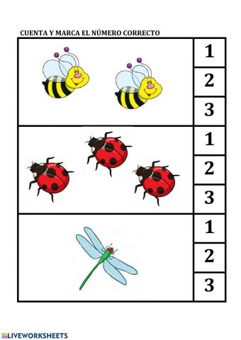 CUENTA Y SEÑALA EL NÚMERO CORRECTO