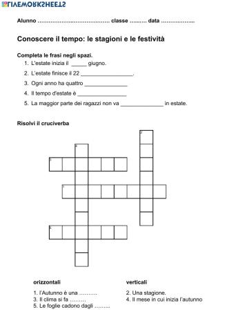 Conoscere il tempo: le stagioni