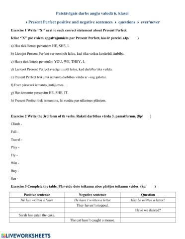 6. klase patstāvīgais darbs