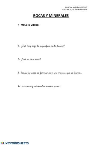 Minerales y rocas