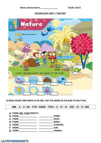 Nature - Vocabulary - There is-are