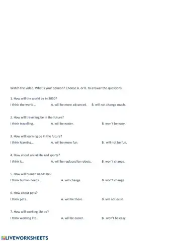 Predictions (will - won-t)