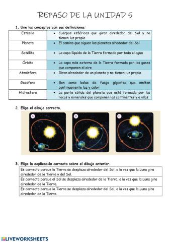 Repaso de la Unidad 5: El Sistema Solar