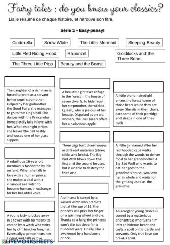 Fairy tales summaries