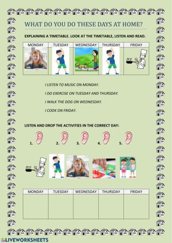 Confinement timetable