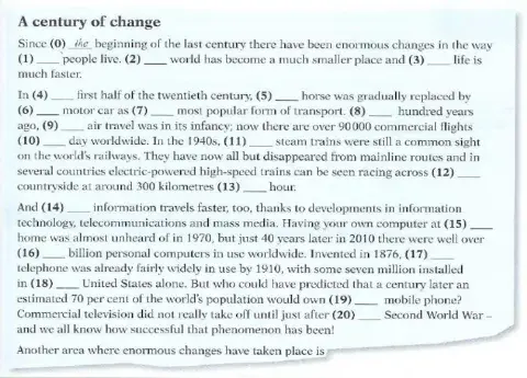 Articles: Complete with THE, A, AN or -