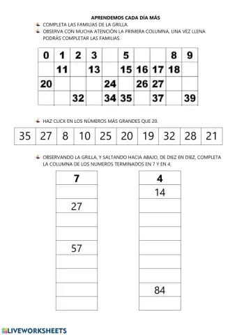 Nuevas familias de números