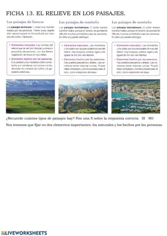 El relieve en los paisajes