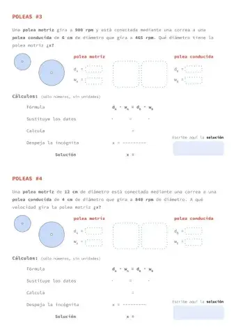 Sistemas de poleas. Problemas 3-4