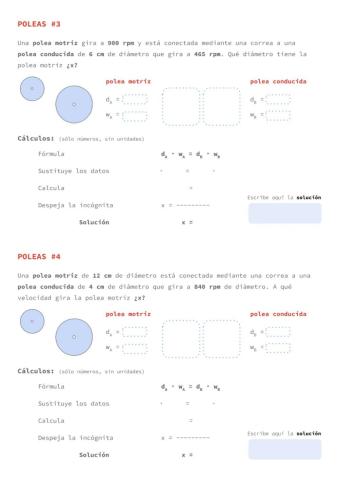 Sistemas de poleas. Problemas 3-4