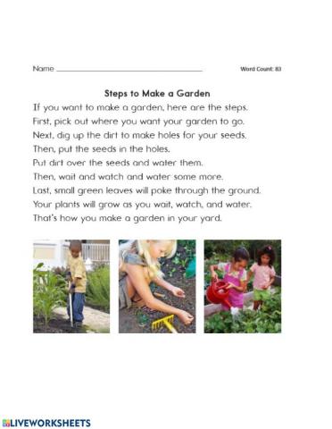 Steps to make a garden