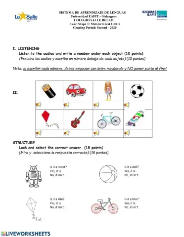 Take Shape 1 Midterm