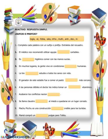 Los prefijos y sufijos