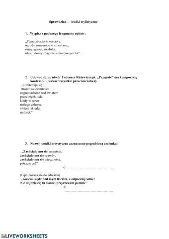 Środki stylistyczne