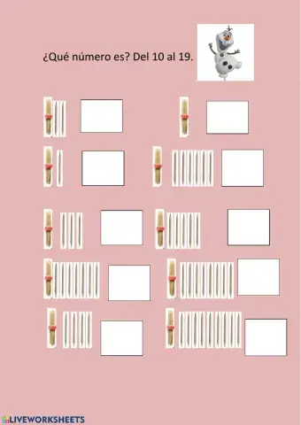 Numeración del 10 al 19