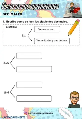 Lectura números decimales.