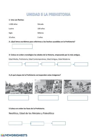 Prueba 4º Prehistoria