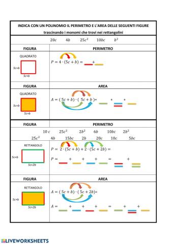 Figure geometrica - calcolare l'area e il perimetro