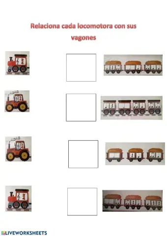 Relaciona cada locomotora con sus vagones