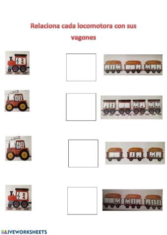Relaciona cada locomotora con sus vagones