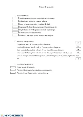 Noțiuni de geometrie