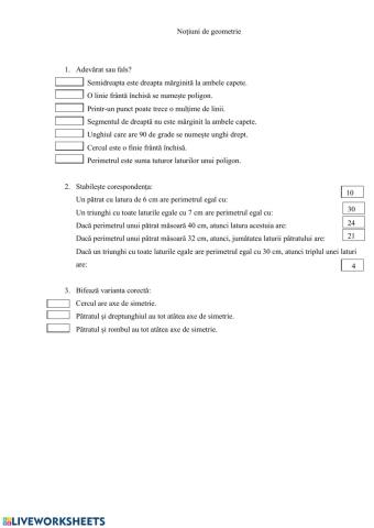 Noțiuni de geometrie