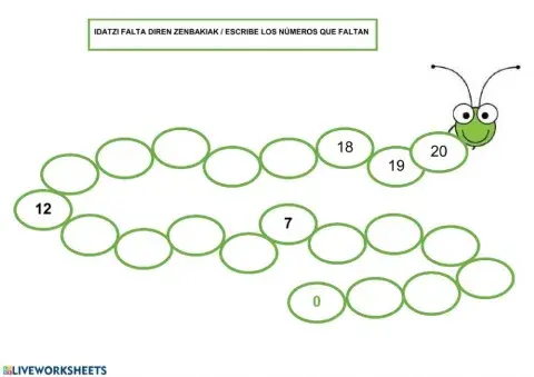 Idatzi falta diren zenbakiak