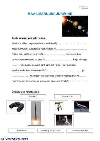 Maailmaruumi uurimine