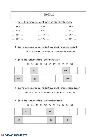 Chronologie de nombres