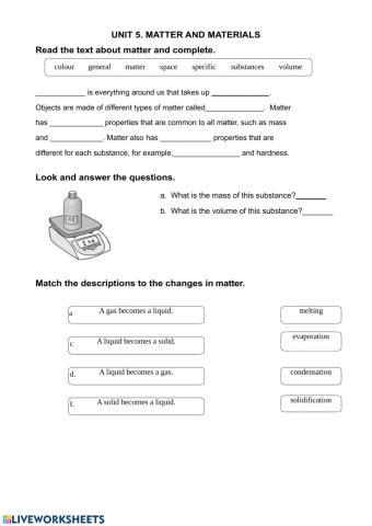 Matter and Materials