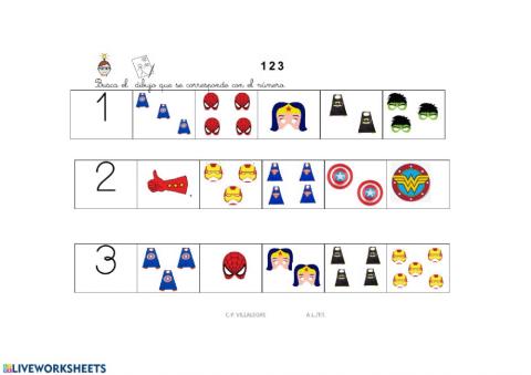 ASOCIA NÚMERO Y DIBUJO