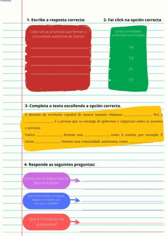 A poboación e a organización política de españa
