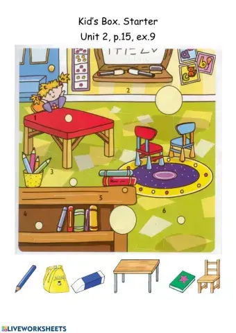 Classroom Objects. Kid's Box Starter. Unit 2, p. 15