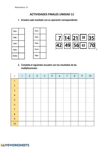 Actividades finales unidad 11-mates 2ºE.P.