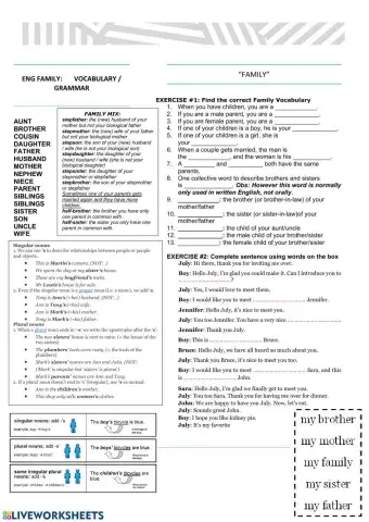Family and possessives