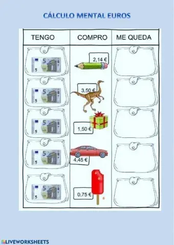 Cálculo mental euros