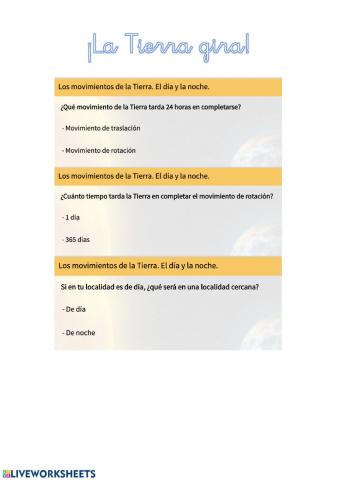 Los movimientos de La Tierra